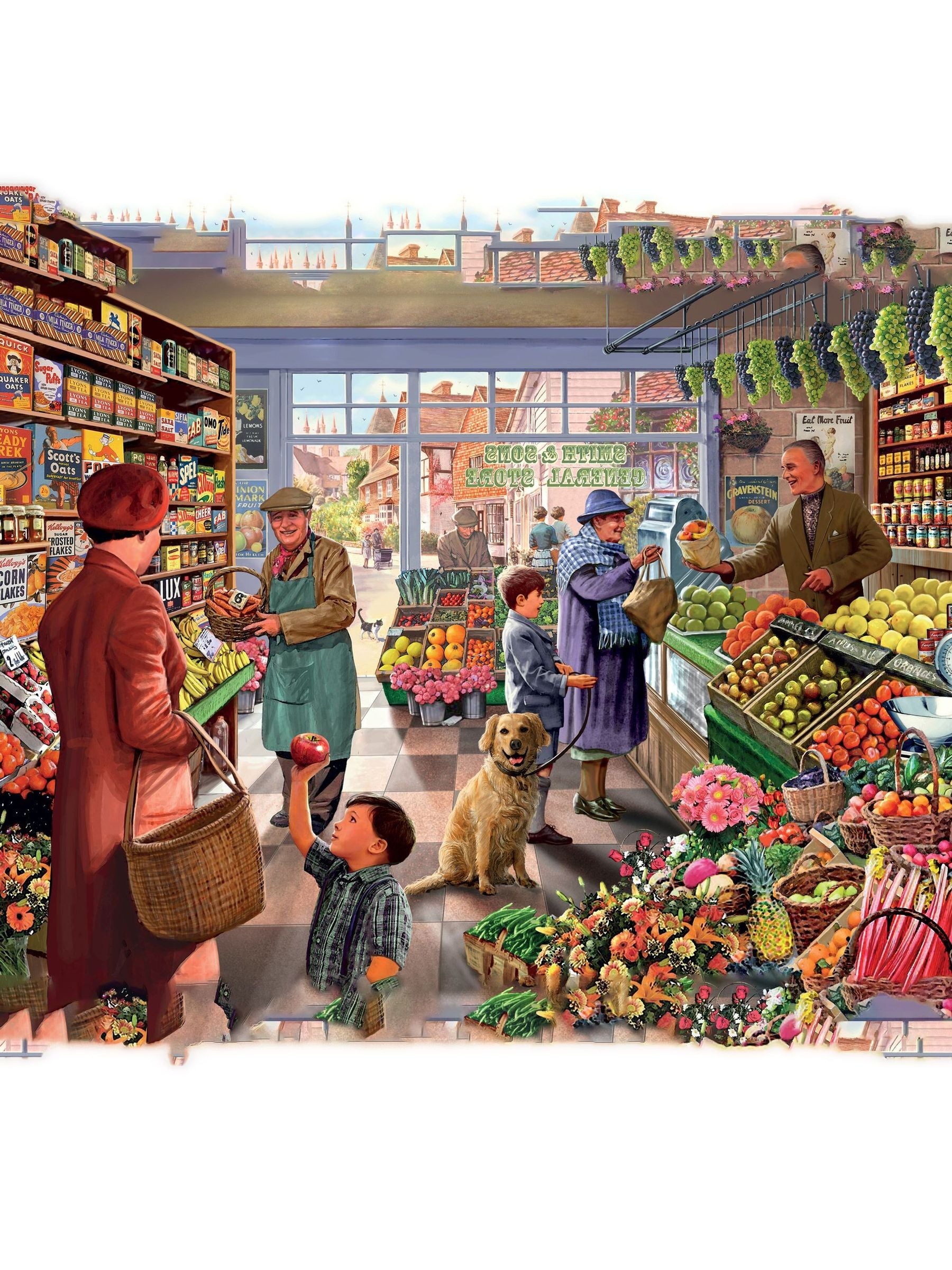 Kidikraft Greengrocer 1000 piece jigsaw puzzle with Christmas scene - British product