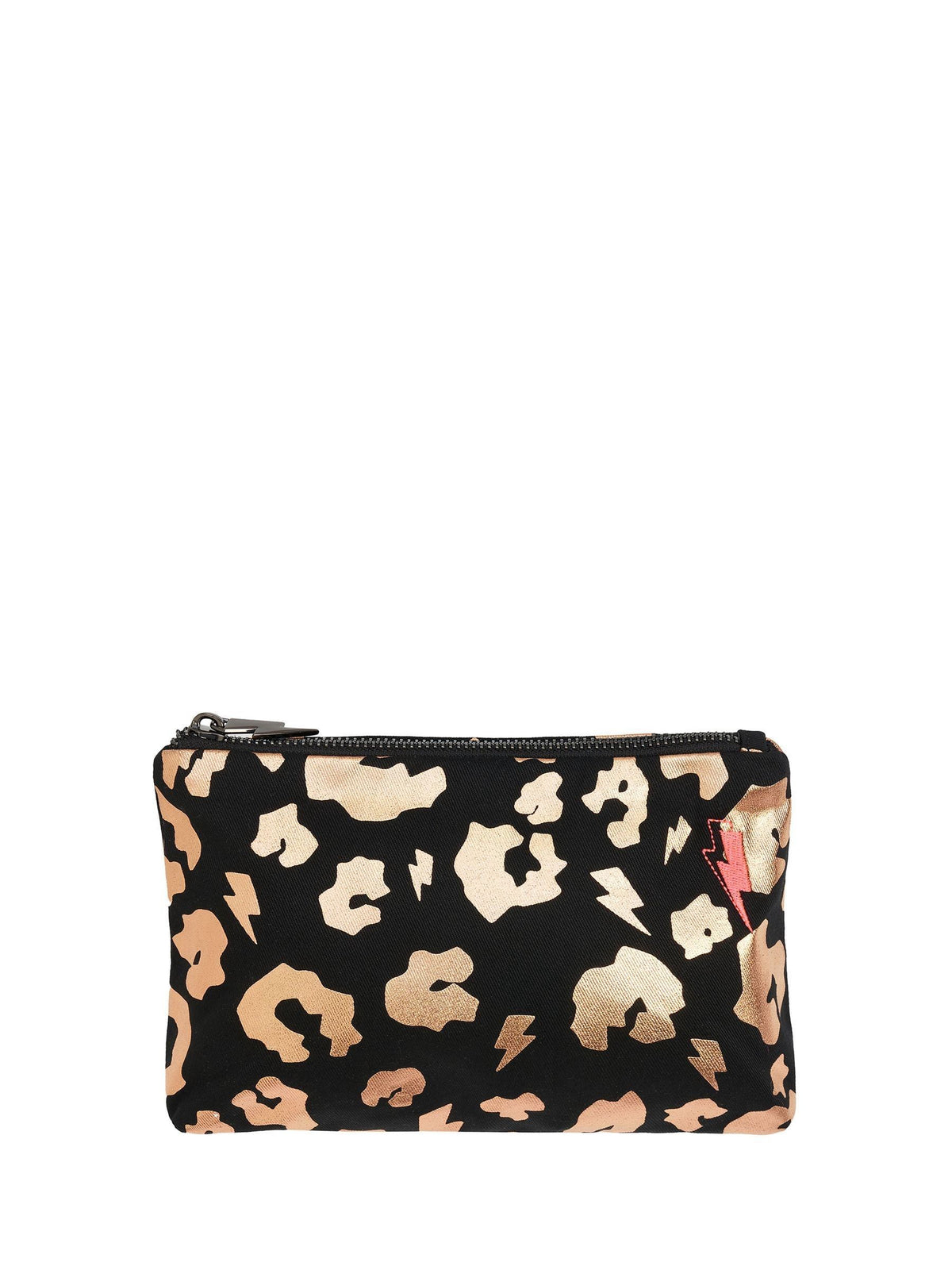 SCAMP & DUDE black swag bag leopard lightning bolt print, imported from the UK
