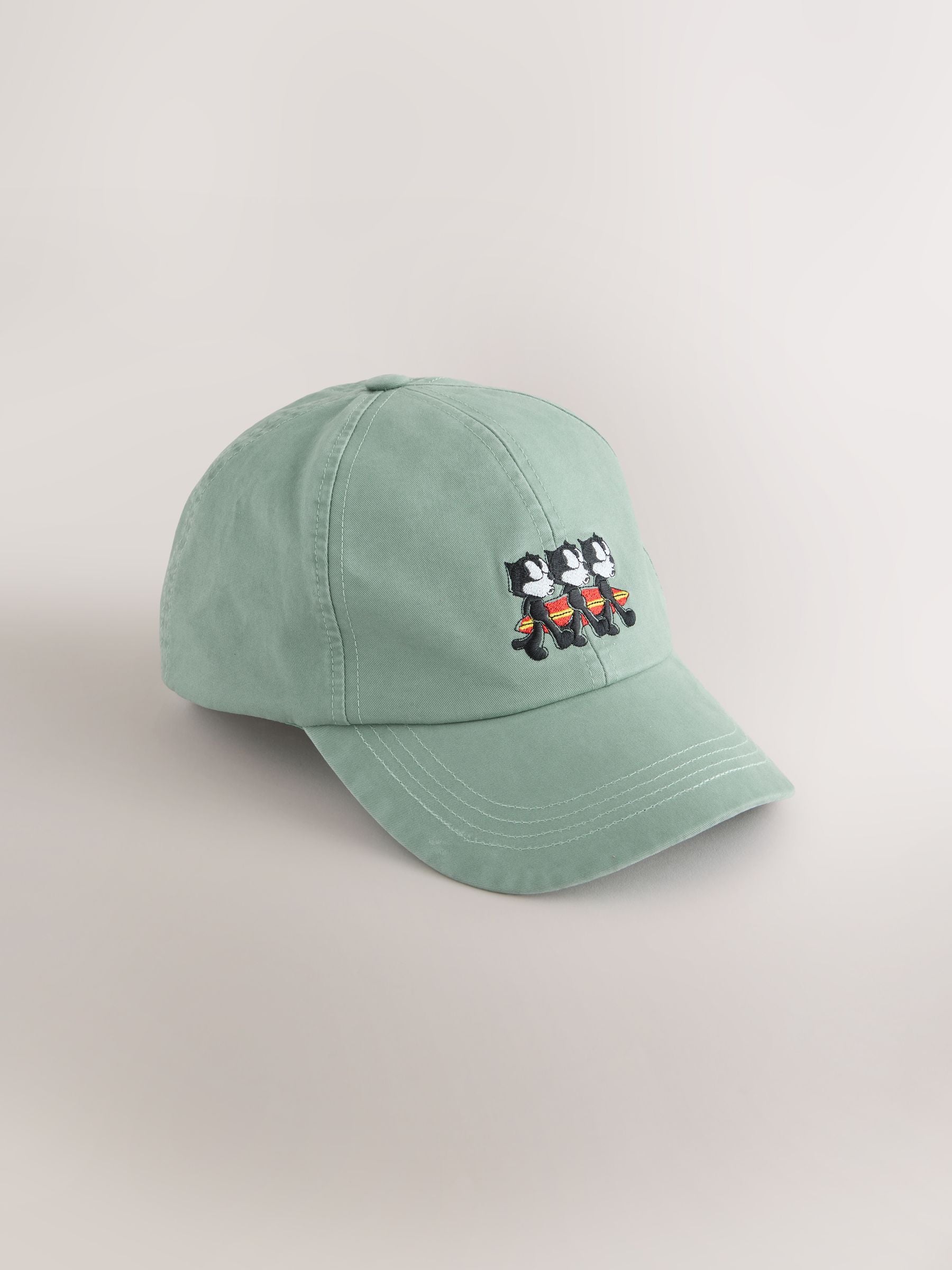 Felix sage green embroidery cap - British product