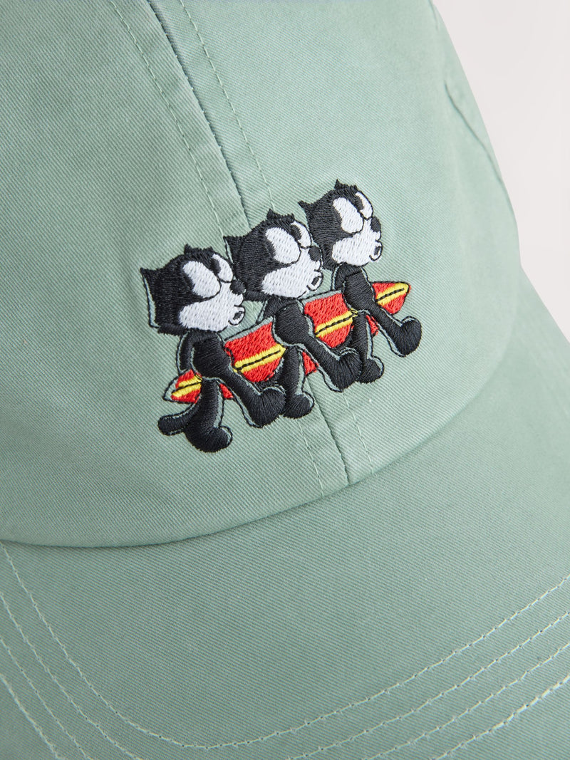 Felix sage green embroidery cap - British product