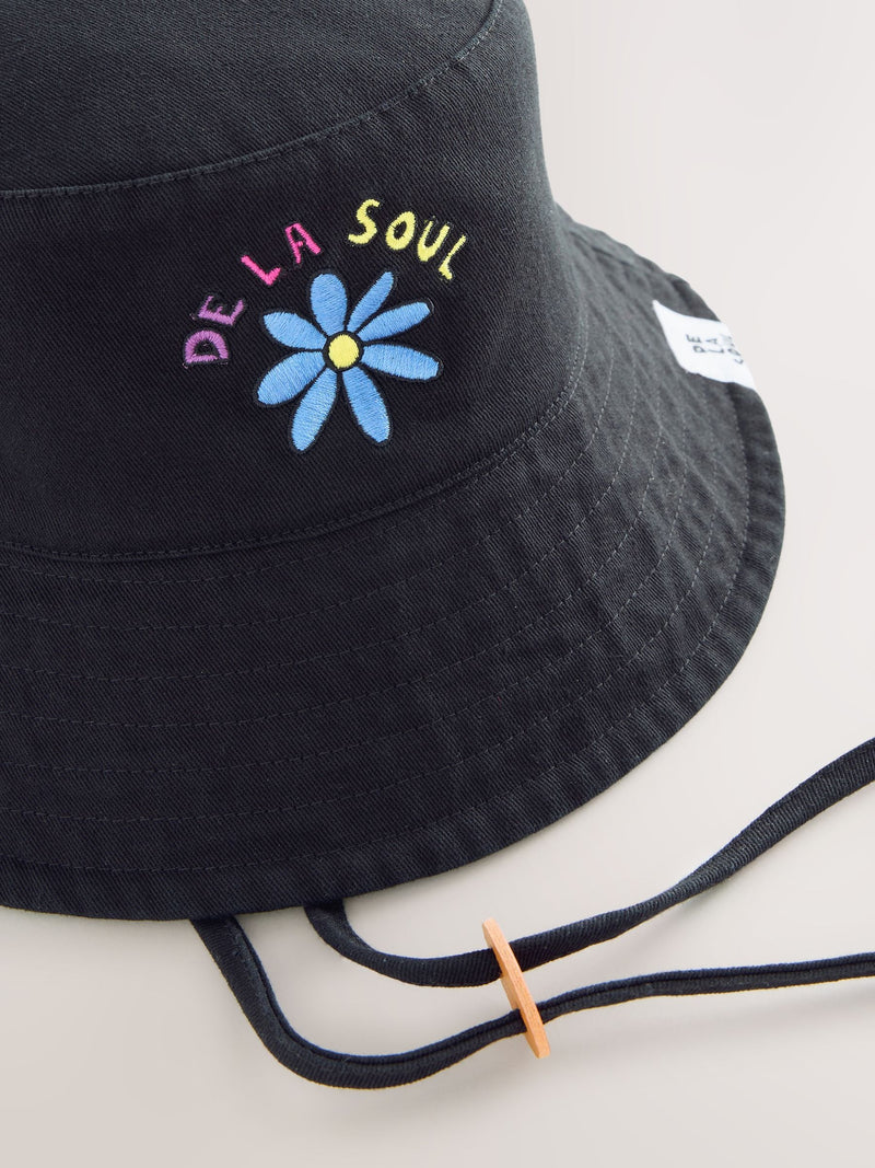 De La Soul black 100% cotton boonie hat, UK version