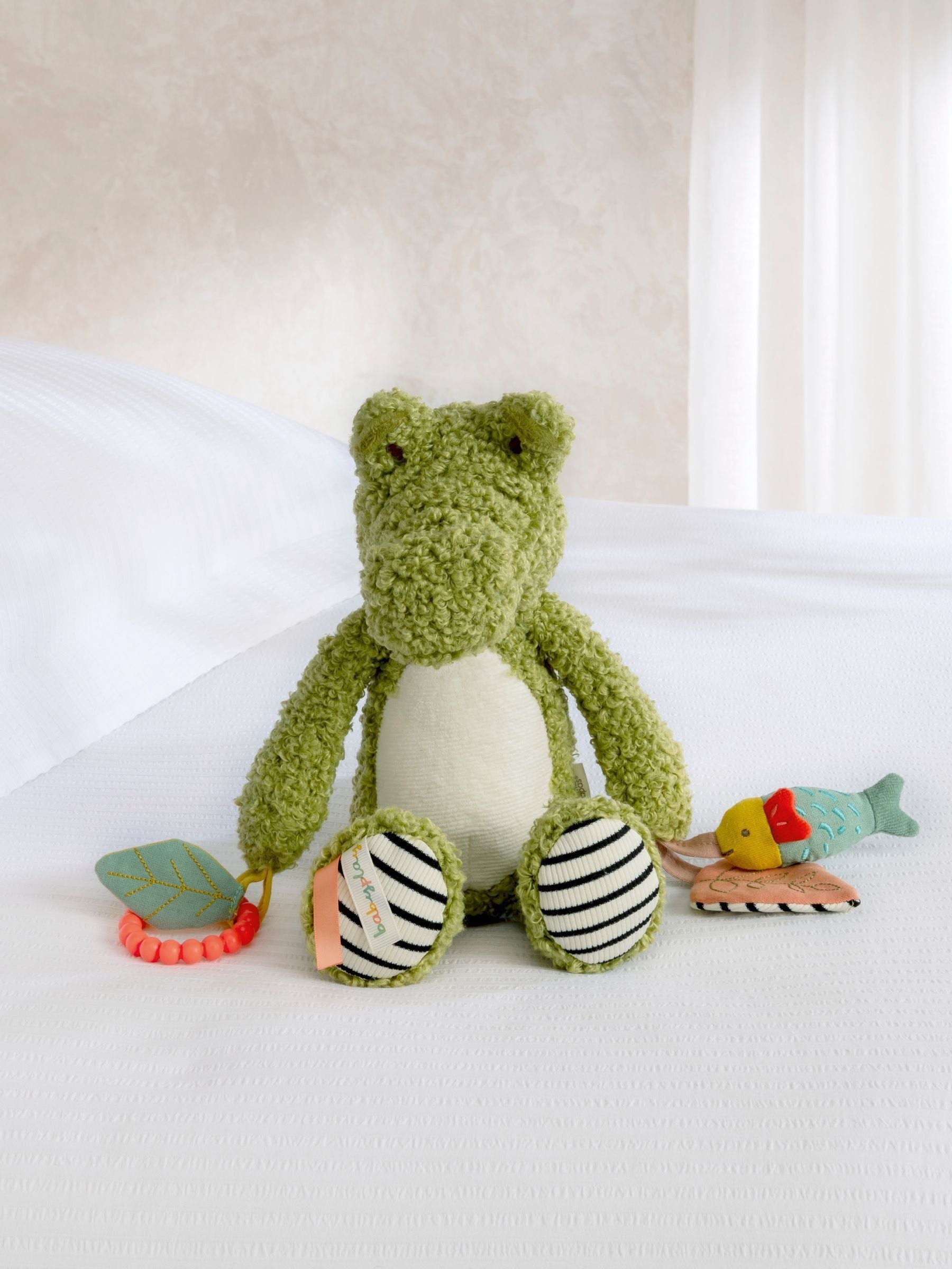 Mamas & Papas green crocodile activity toy 32cm, imported from the UK