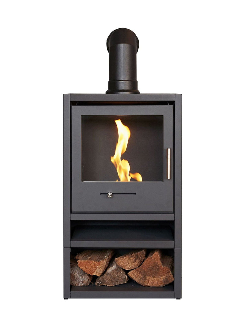OKO S1 bioethanol stove fireplace in charcoal grey, imported from the UK
