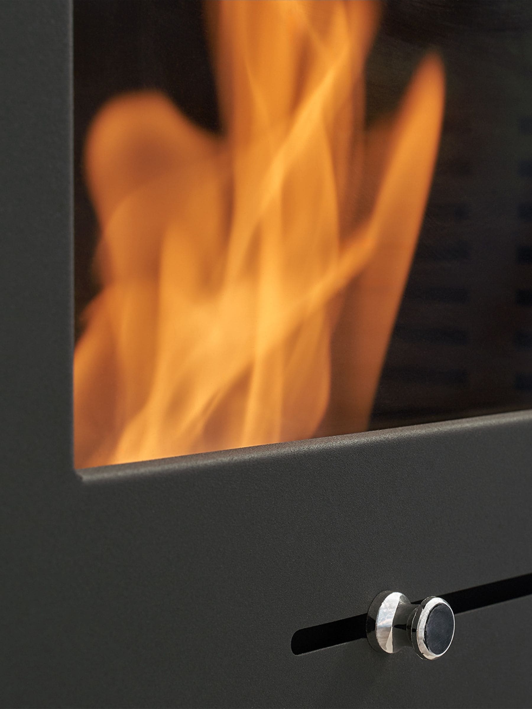 OKO S1 bioethanol stove fireplace in charcoal grey, imported from the UK
