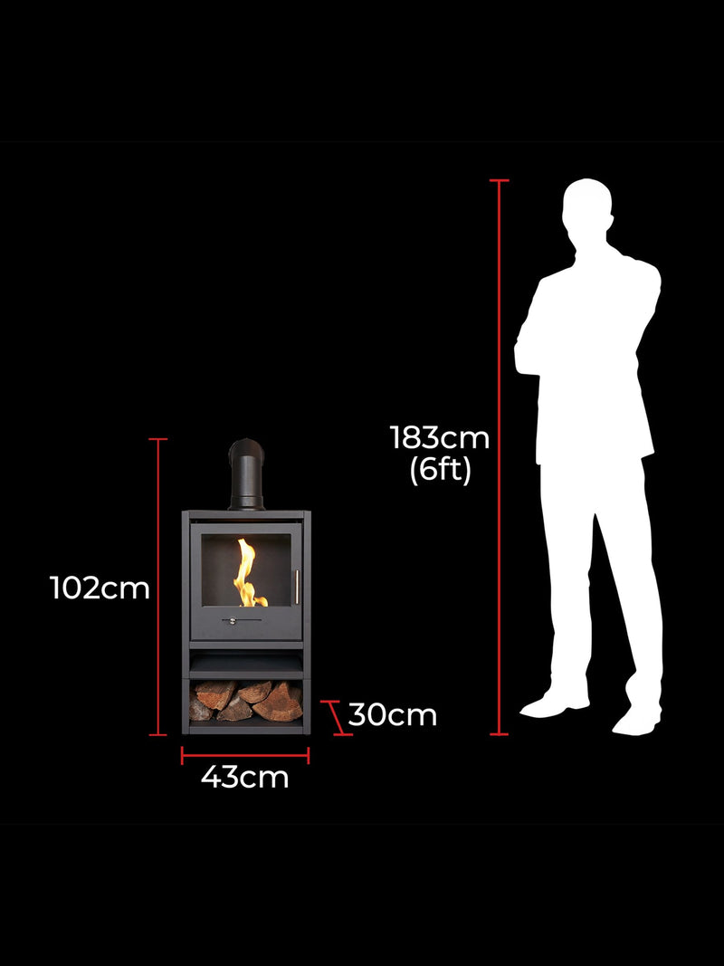 OKO S1 bioethanol stove fireplace in charcoal grey, imported from the UK
