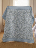 Blue floral quilted bedspread, UK version