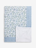 Blue floral quilted bedspread, UK version