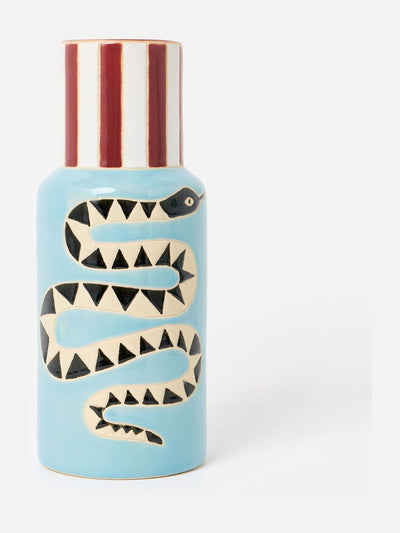 Next Oliver Bonas Blue Snake Ceramic Vase- Buy online at McGrocer