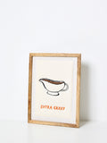 Oliver Bonas Cream Extra Gravy Embroidered Fabric Wall Art