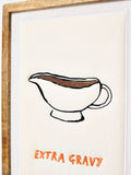 Oliver Bonas Cream Extra Gravy Embroidered Fabric Wall Art