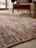 Red Multiweave Rug wool cotton blend - British product