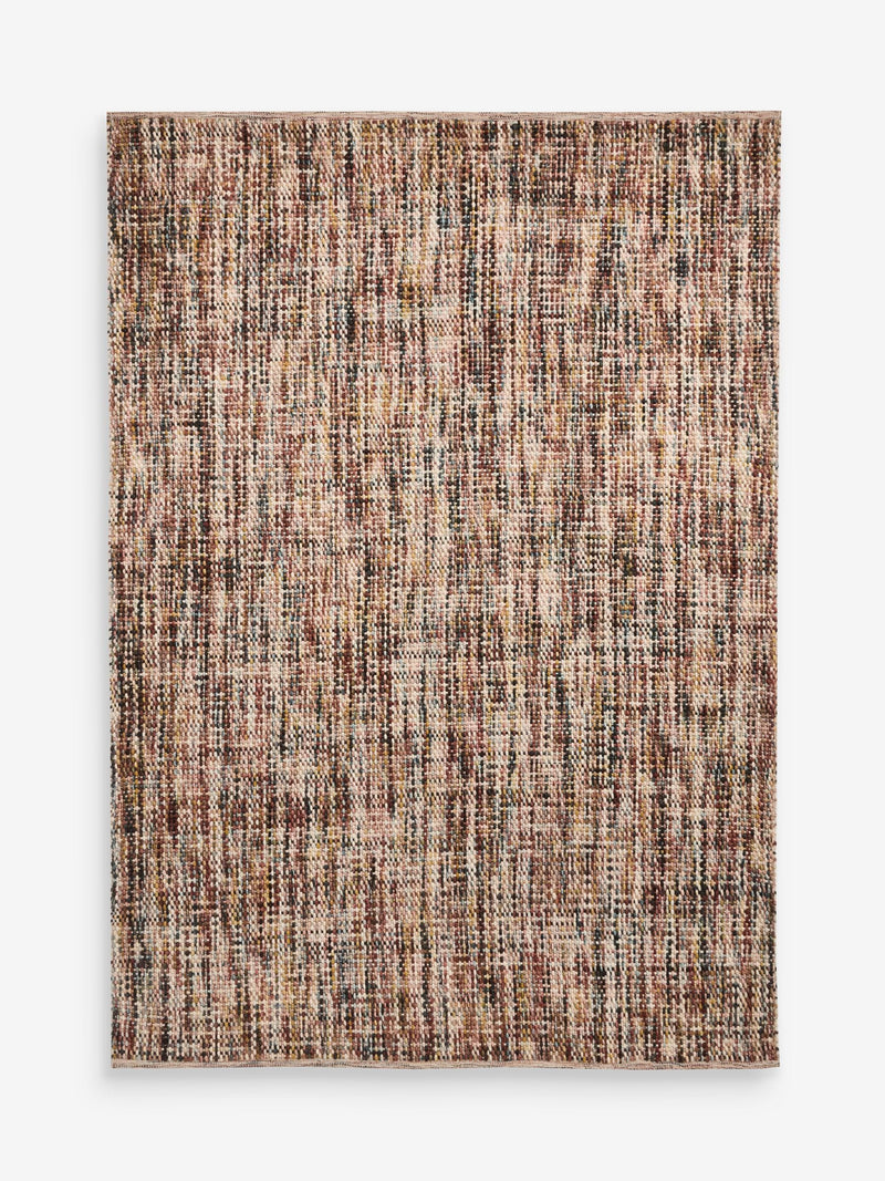 Red Multiweave Rug wool cotton blend - British product