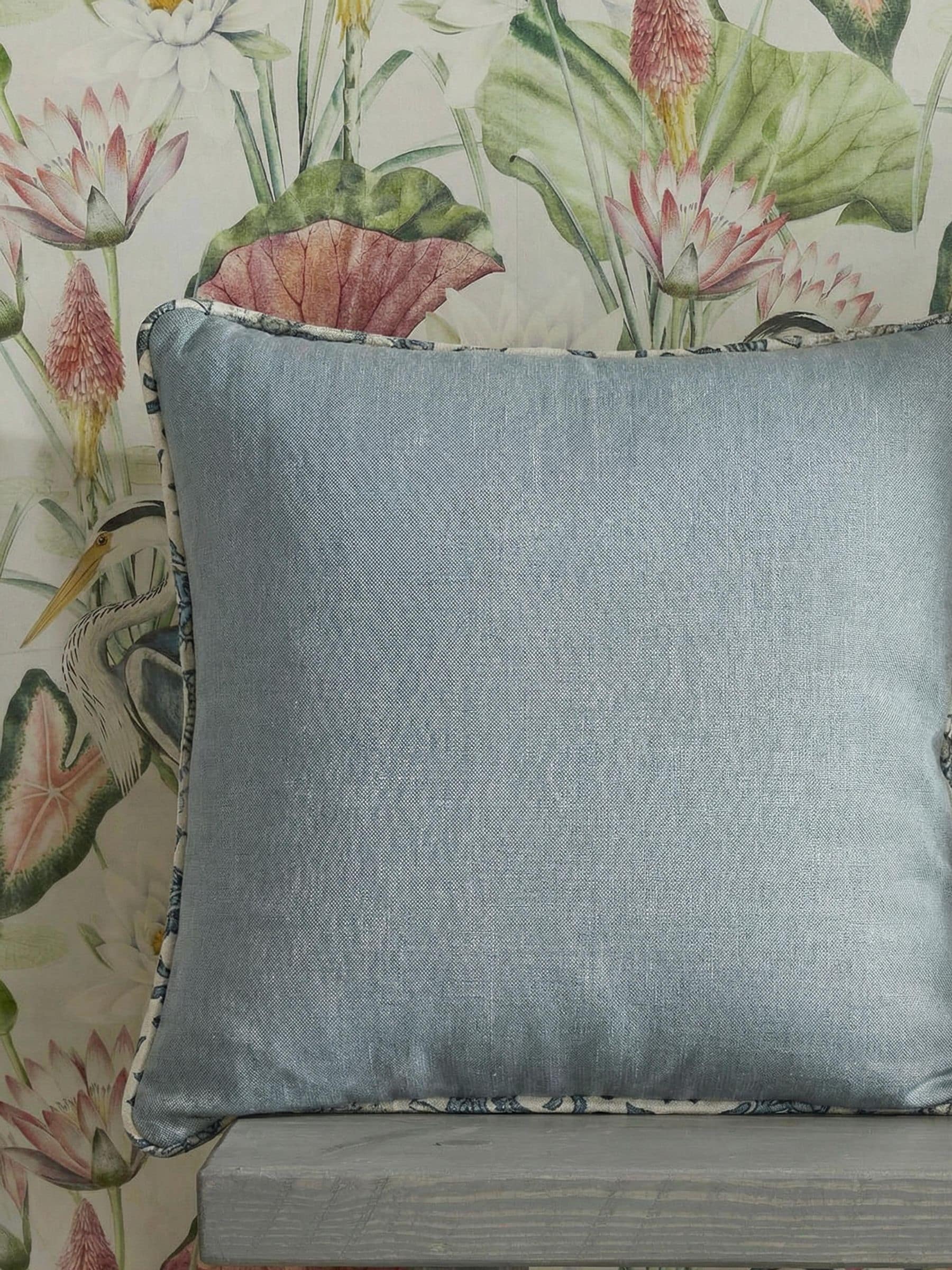 Esselle Home Blue Eden Plain/Nima Floral Mineral Cushion