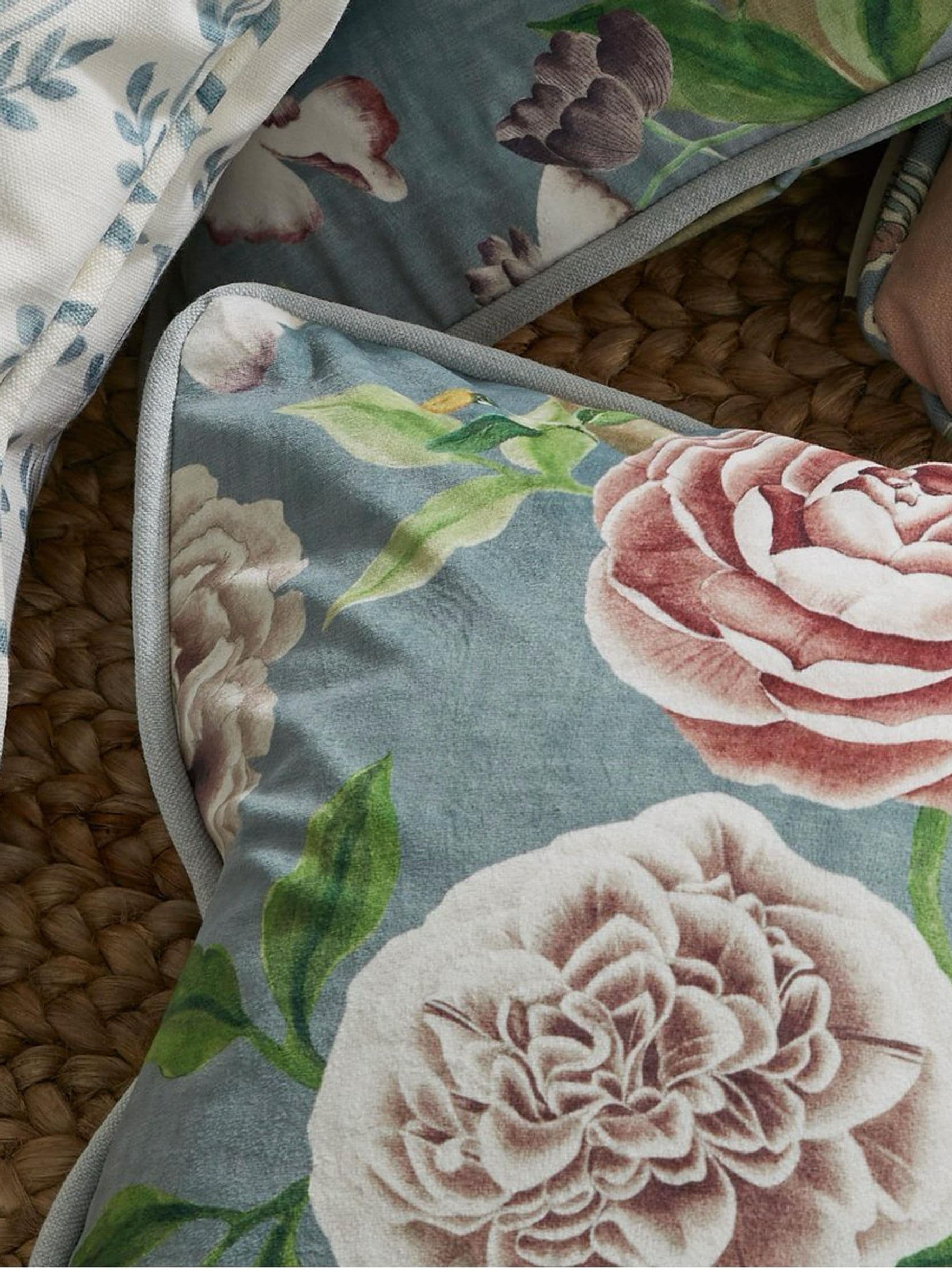 Esselle Home pink chinoiserie cushion 50cm, imported from the UK