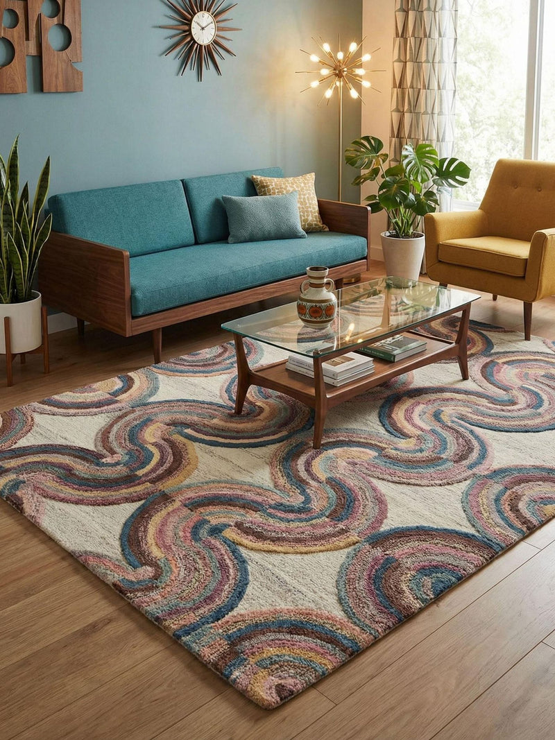 Esselle Home multicoloured geometric wool rug, UK version