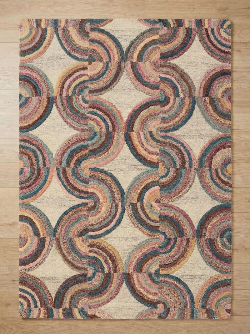 Esselle Home multicoloured geometric wool rug, UK version