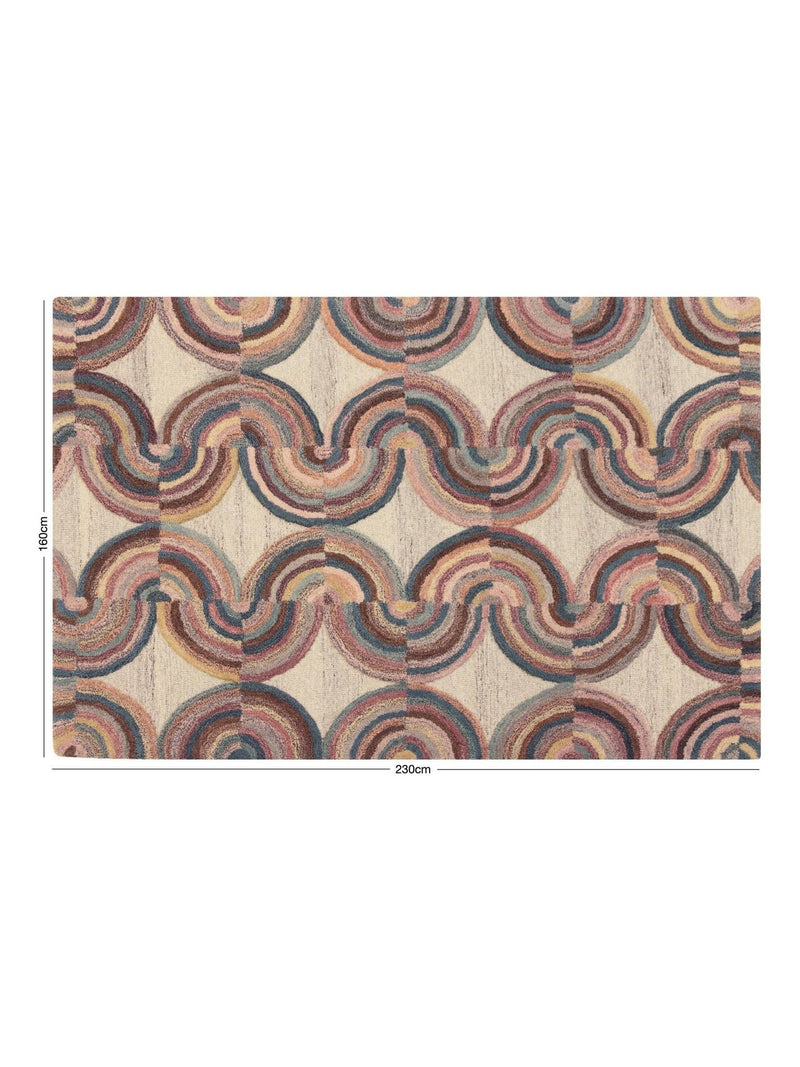 Esselle Home multicoloured geometric wool rug, UK version