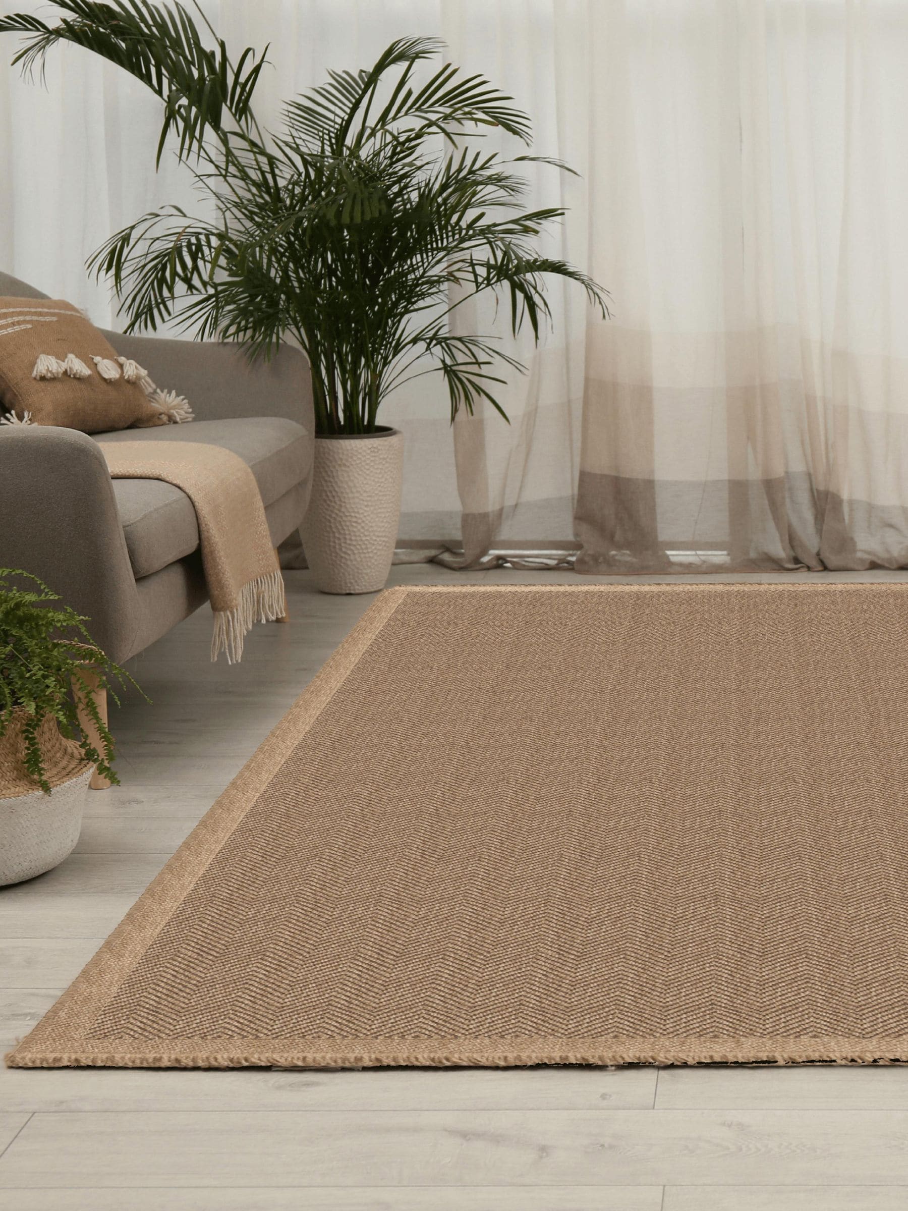Arthouse herringbone weave jute effect rug 120x170cm - British product
