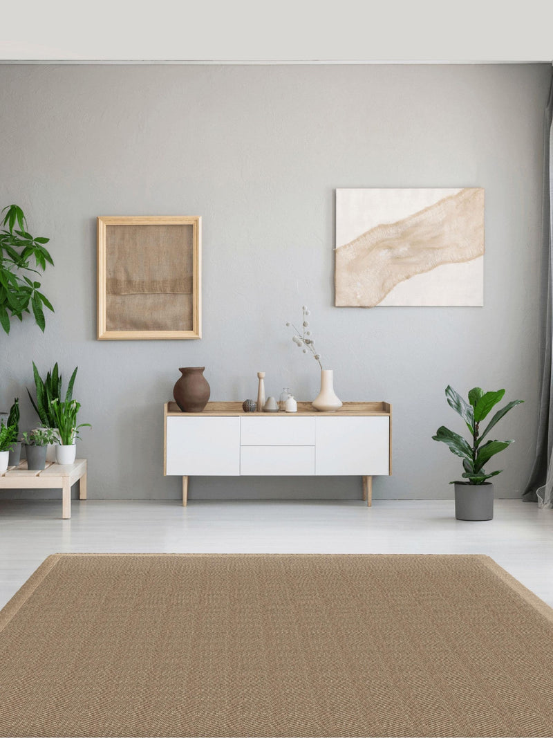 Arthouse herringbone weave jute effect rug 120x170cm - British product
