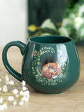 Something Different Green Sleeping Fox Rounded Mug