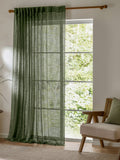 Yard Forest Green Cirrus Sheer Curtain Panel