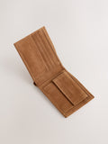 Tan Brown Nubuck Leather Bifold Wallet, imported from the UK