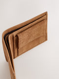 Tan Brown Nubuck Leather Bifold Wallet, imported from the UK