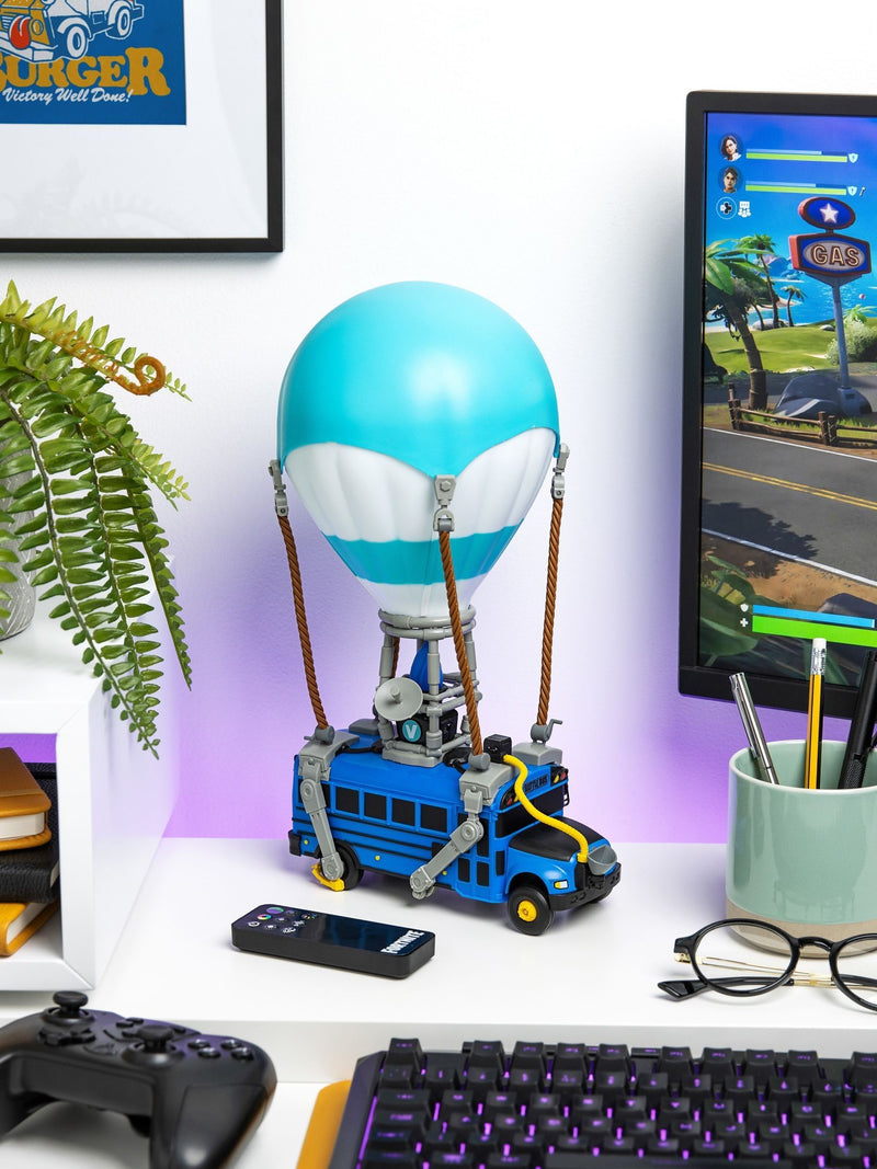 Fortnite Blue Battle Bus Diorama Light 32cm, imported from the UK
