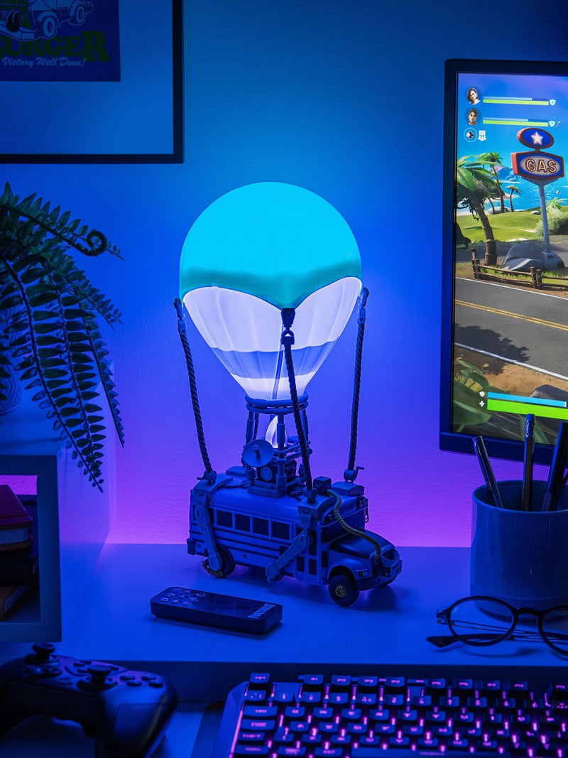Fortnite Blue Battle Bus Diorama Light 32cm, imported from the UK