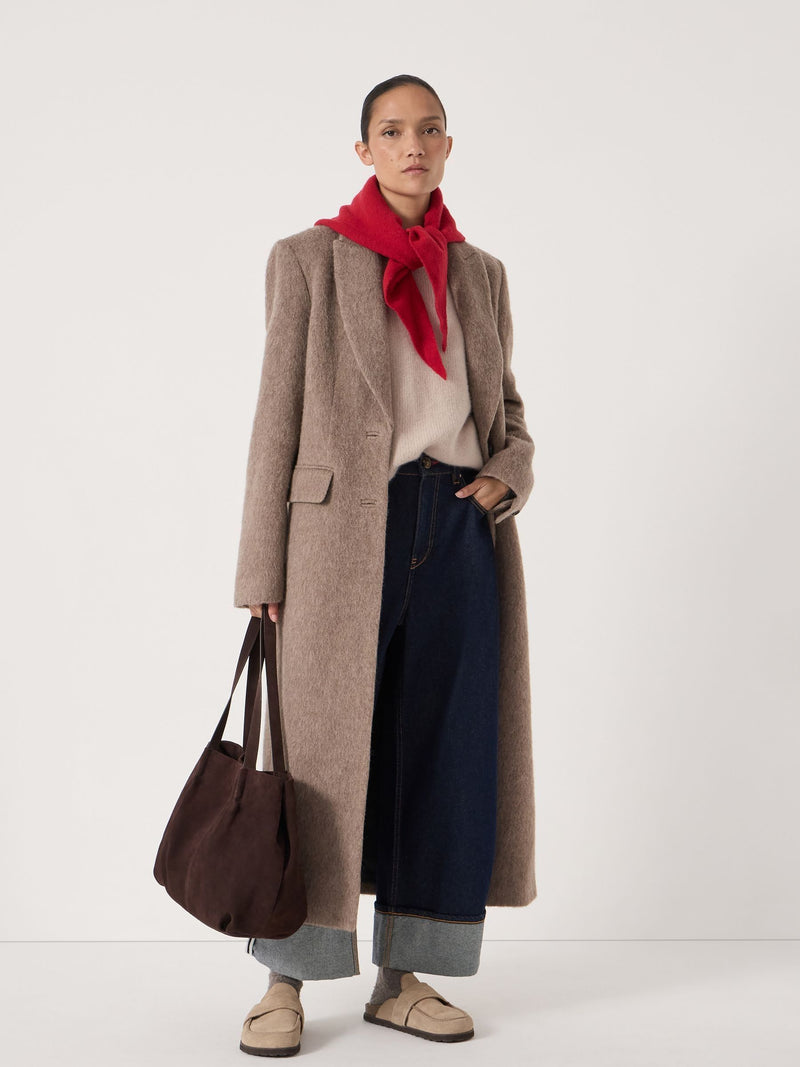 Hush brown suede wing bag, imported from the UK