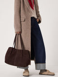 Hush brown suede wing bag, imported from the UK