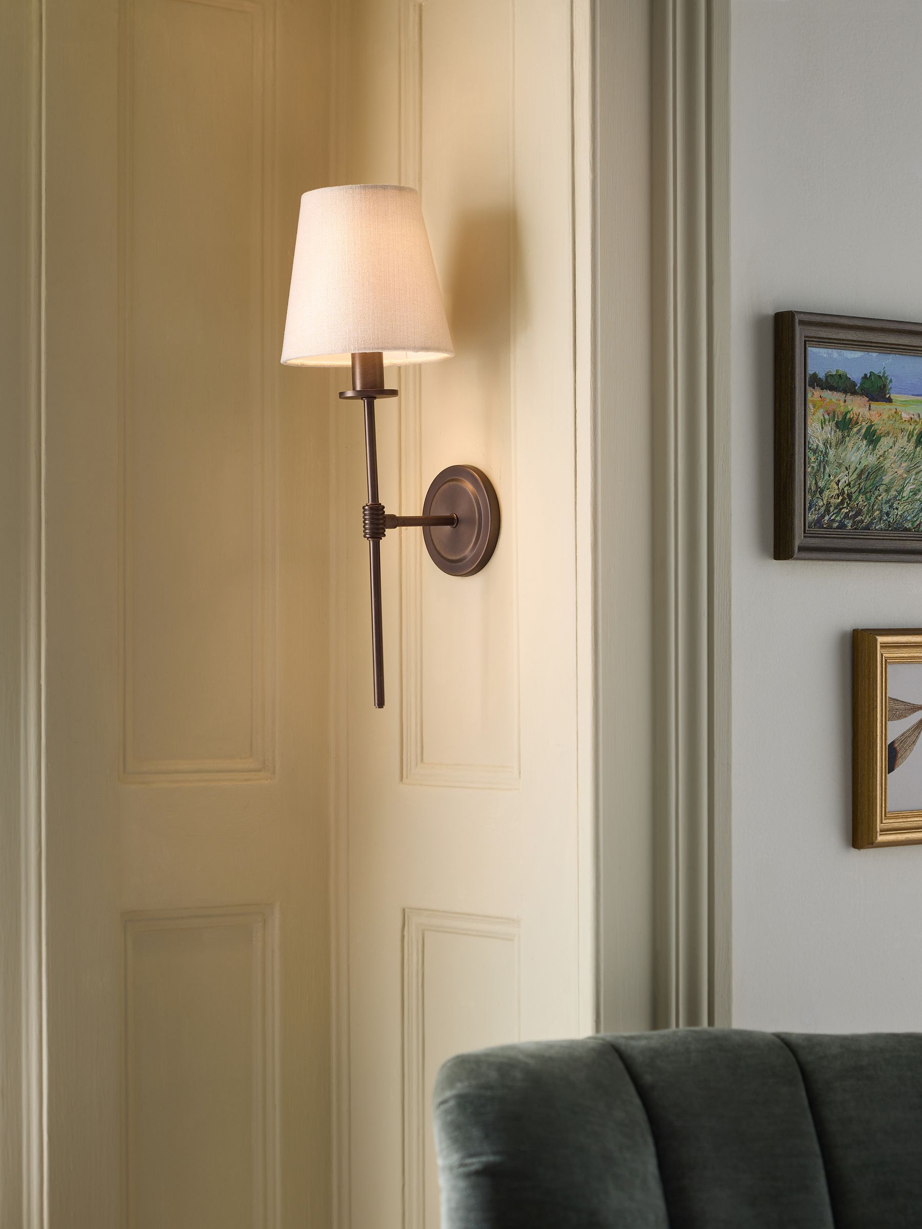 Bronze Carolina 1 Light Wall Light, 45cm Height