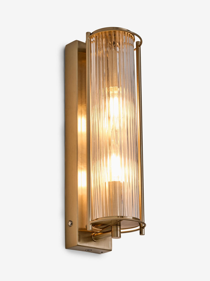 Brass Hertford 2 Light Rechargeable Wall Light