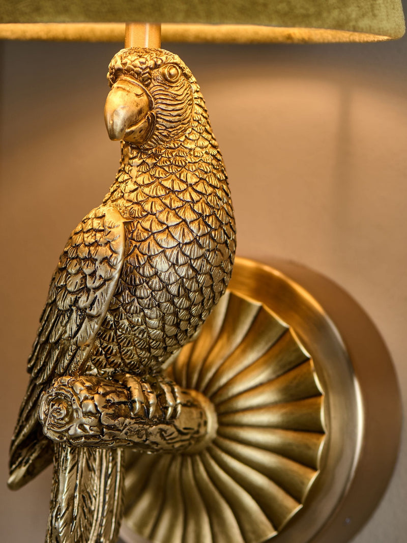 Gold Coco parrot rechargeable wall light left hand, UK version