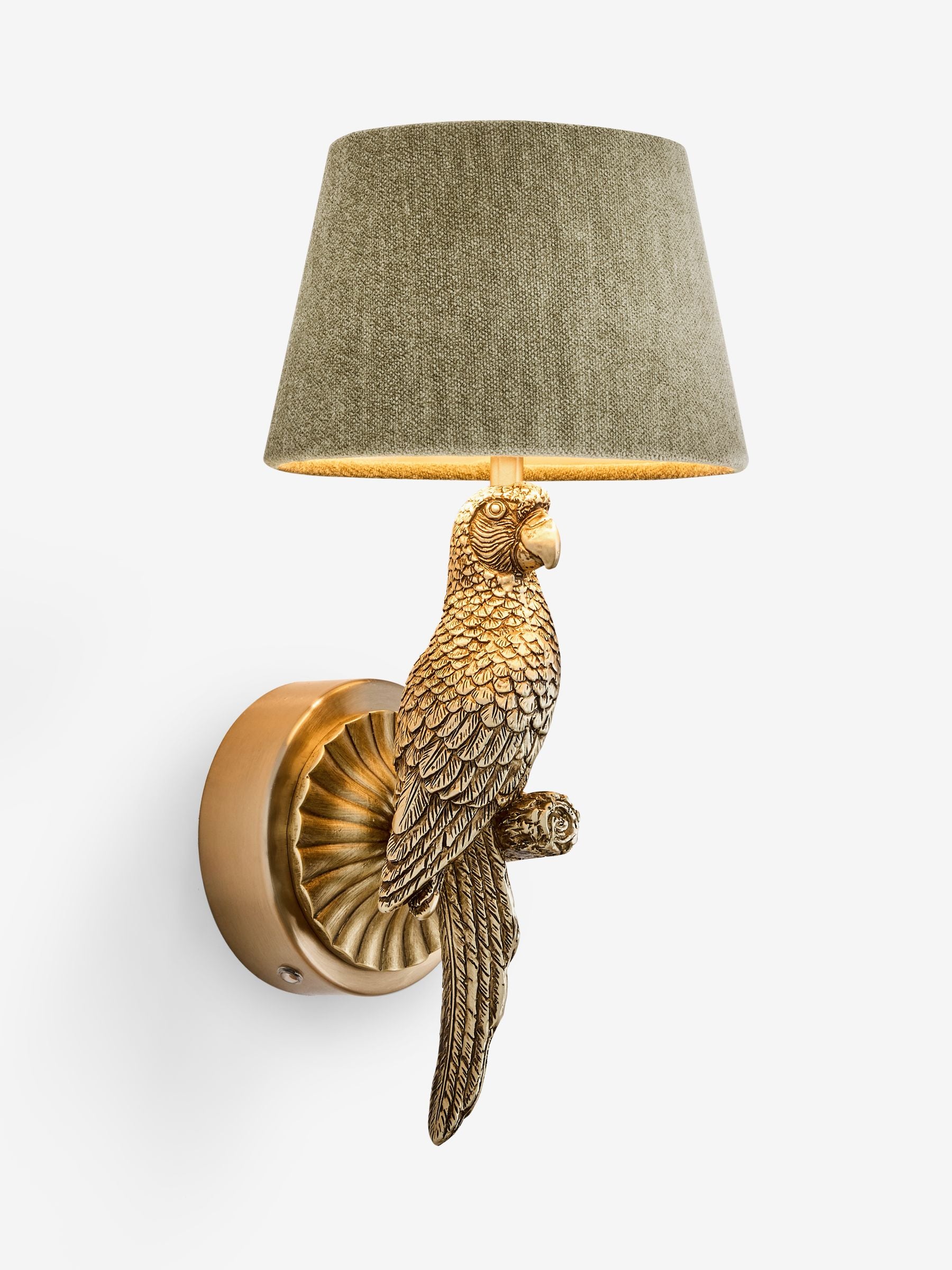 Gold Coco parrot rechargeable wall light left hand, UK version