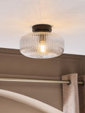 Black Lexington 1 Light Flush Fitting Ceiling Light