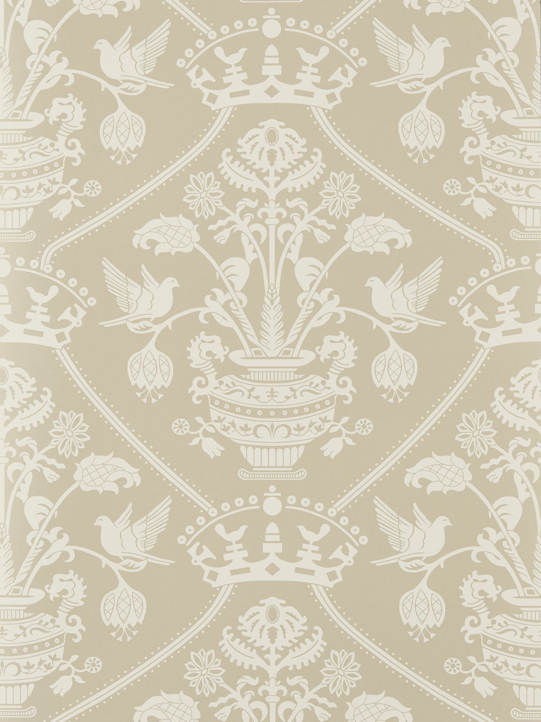 Sanderson Highgrove Damask wallpaper sample A4 (British brand)