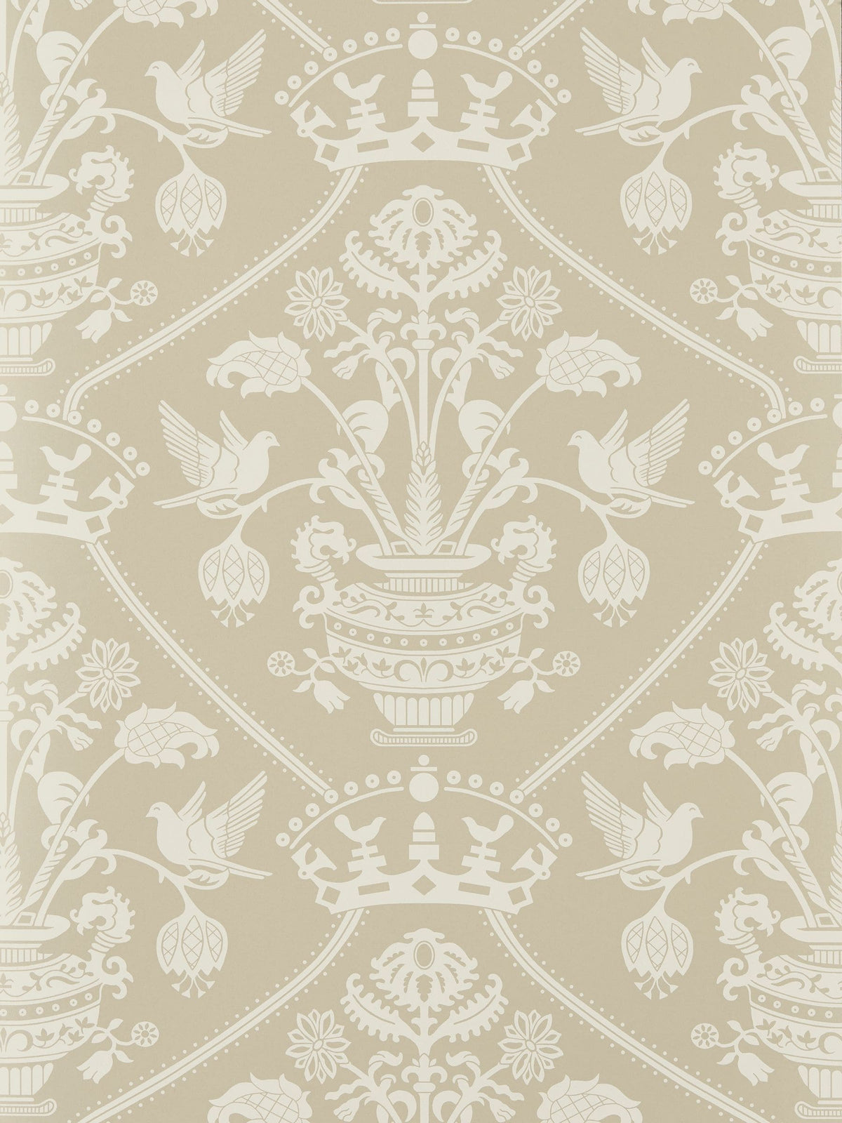 Sanderson Highgrove Damask wallpaper sample A4 (British brand)