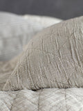 Secret Linen Store black and natural stripe quilted throw (British brand)