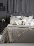 Secret Linen Store black and natural stripe quilted throw (British brand)