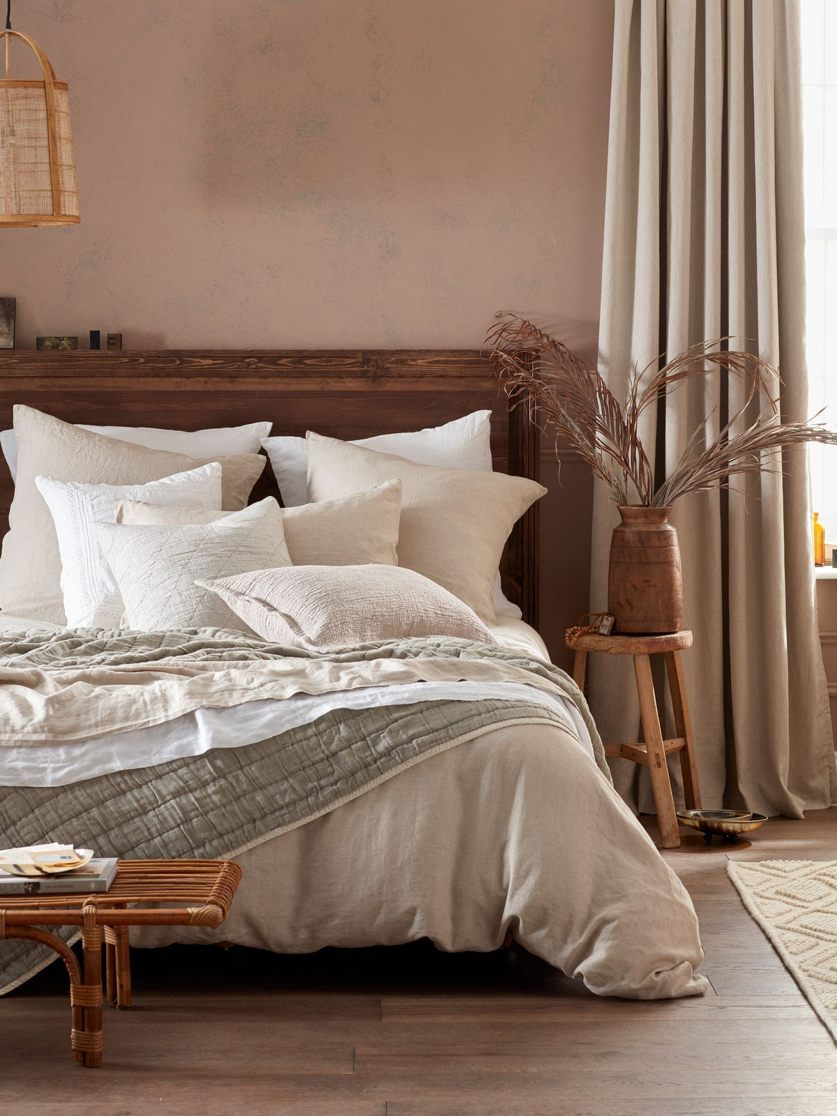Secret Linen Store natural 100% linen valance, imported from the UK