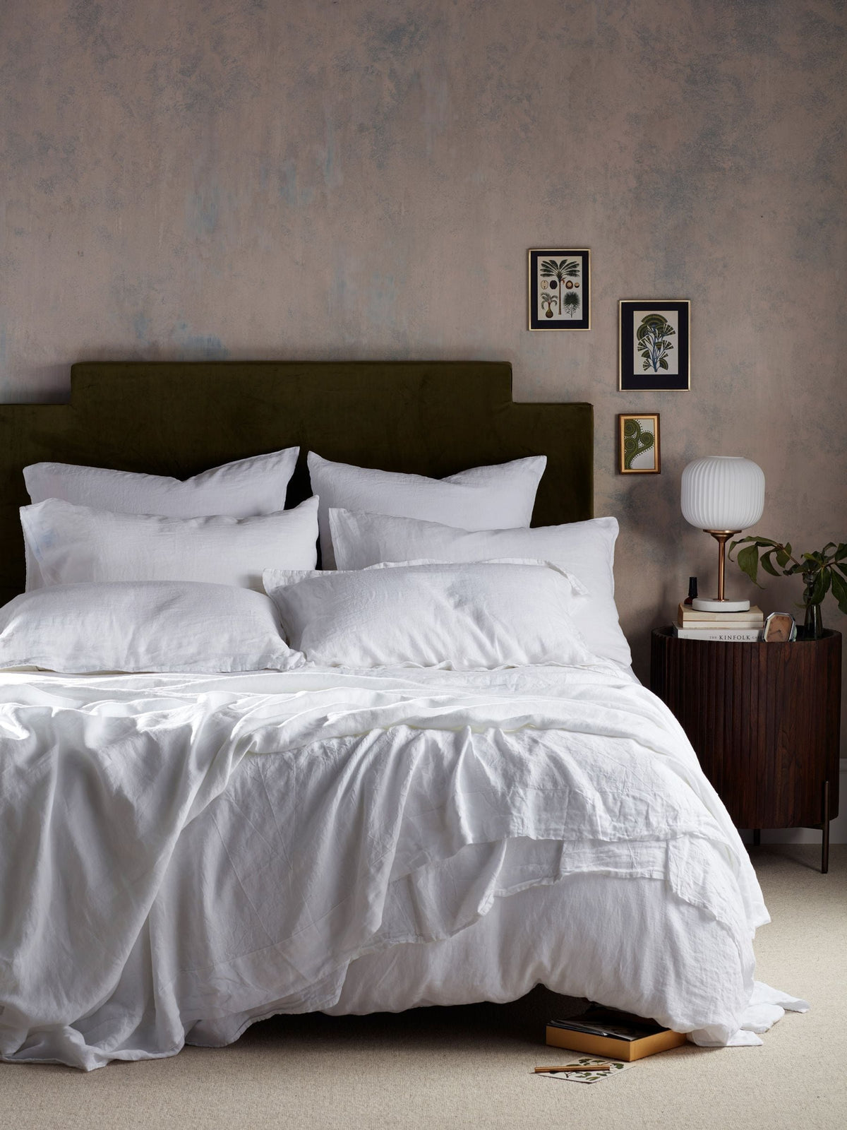 Secret Linen Store white 100% linen extra deep fitted sheet Super King (British brand)