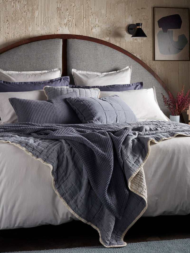 Secret Linen Store French Blue Vivienne quilted cushion cover - British product