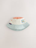 Rust Orange/Cream/Sage Green Colourblock Bucket Hat (3mths-10yrs)