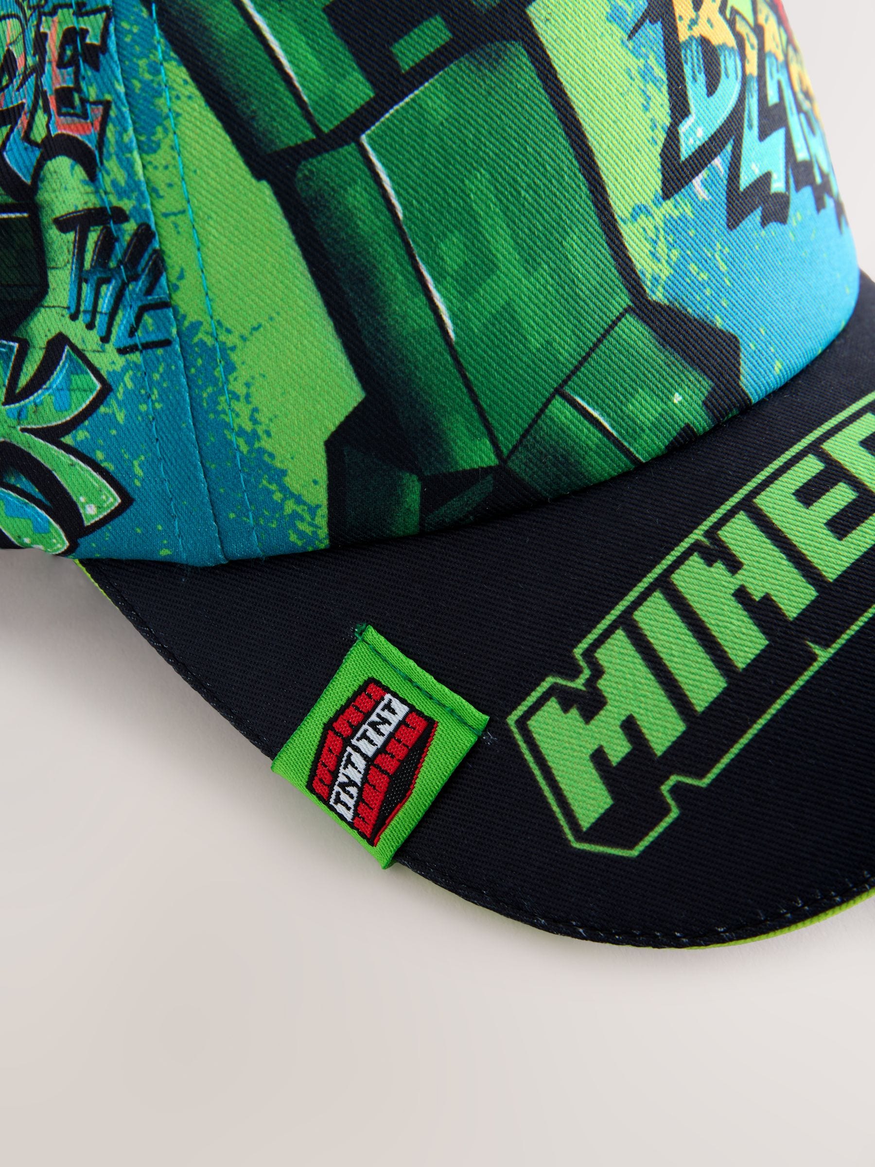 Teal blue Minecraft cotton cap with adjustable strap - British product