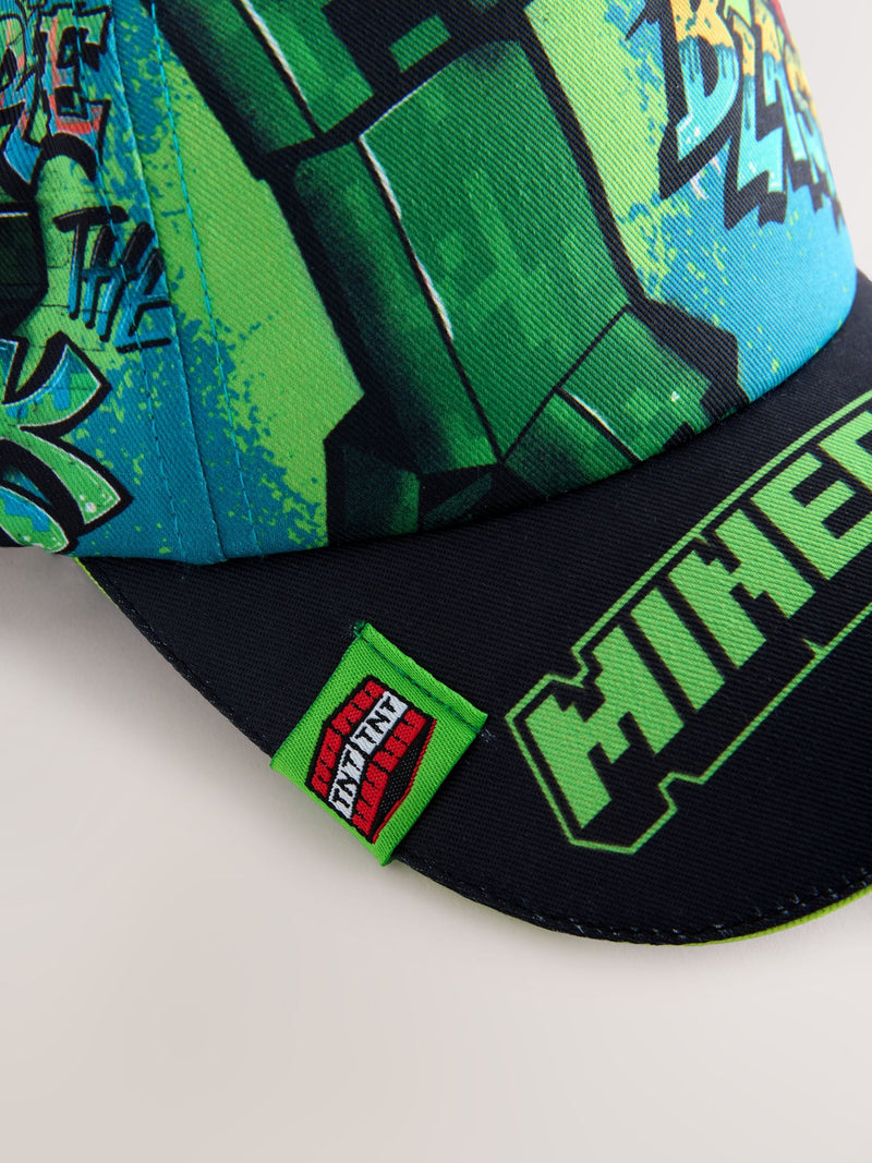 Teal blue Minecraft cotton cap with adjustable strap - British product