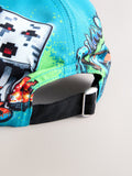 Teal blue Minecraft cotton cap with adjustable strap - British product