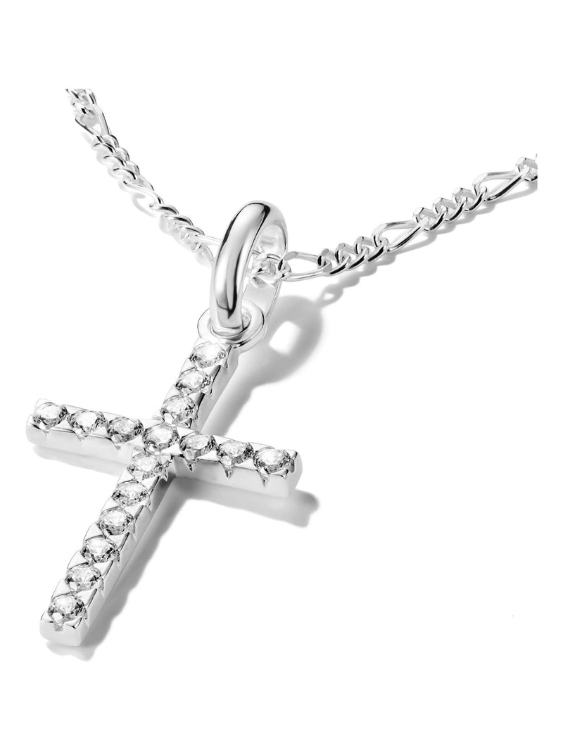Thomas Sabo silver plated cross pendant with stones (British brand)