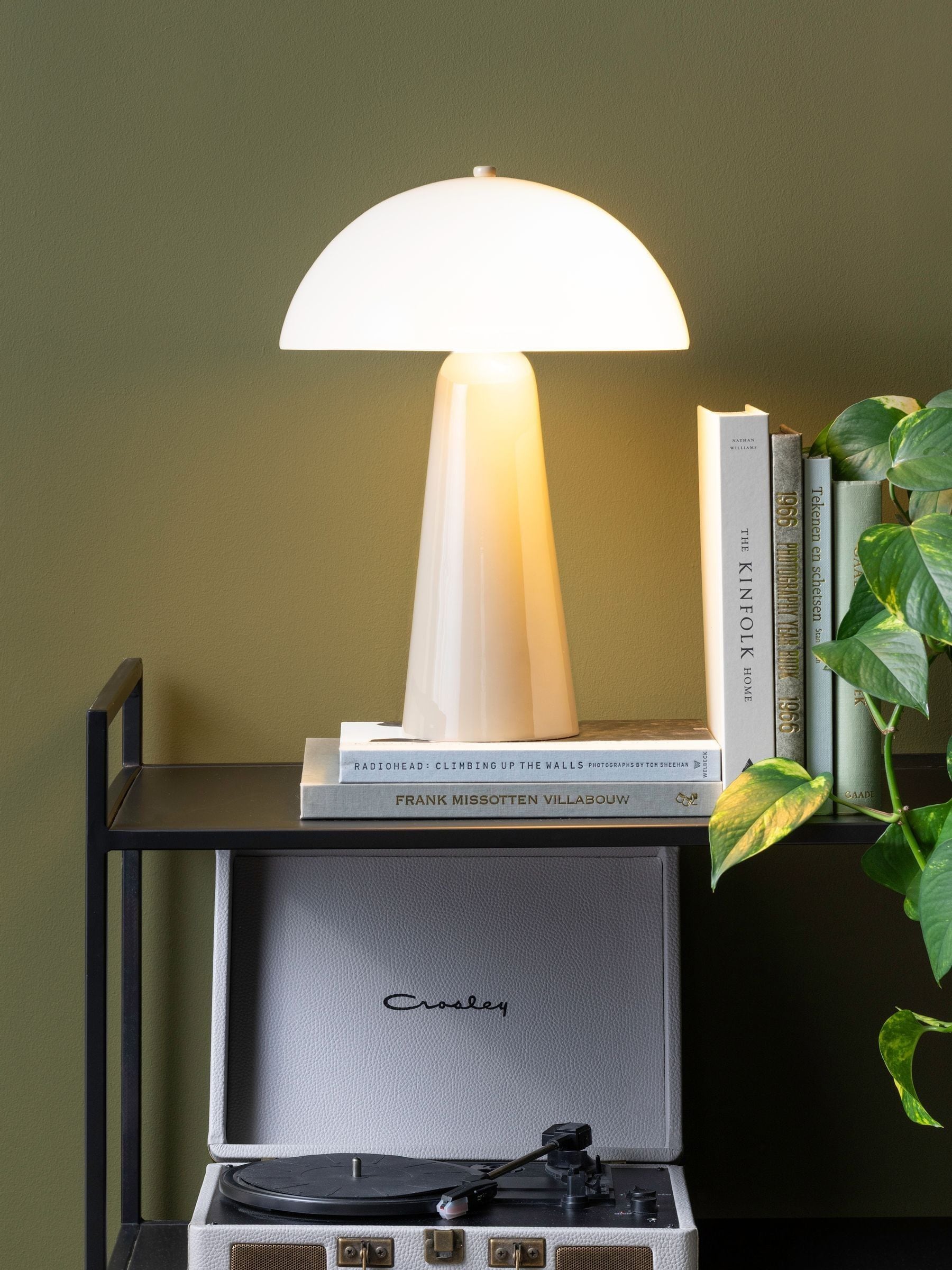 Leitmotiv Warm Grey Vidrio Centro table lamp, UK version