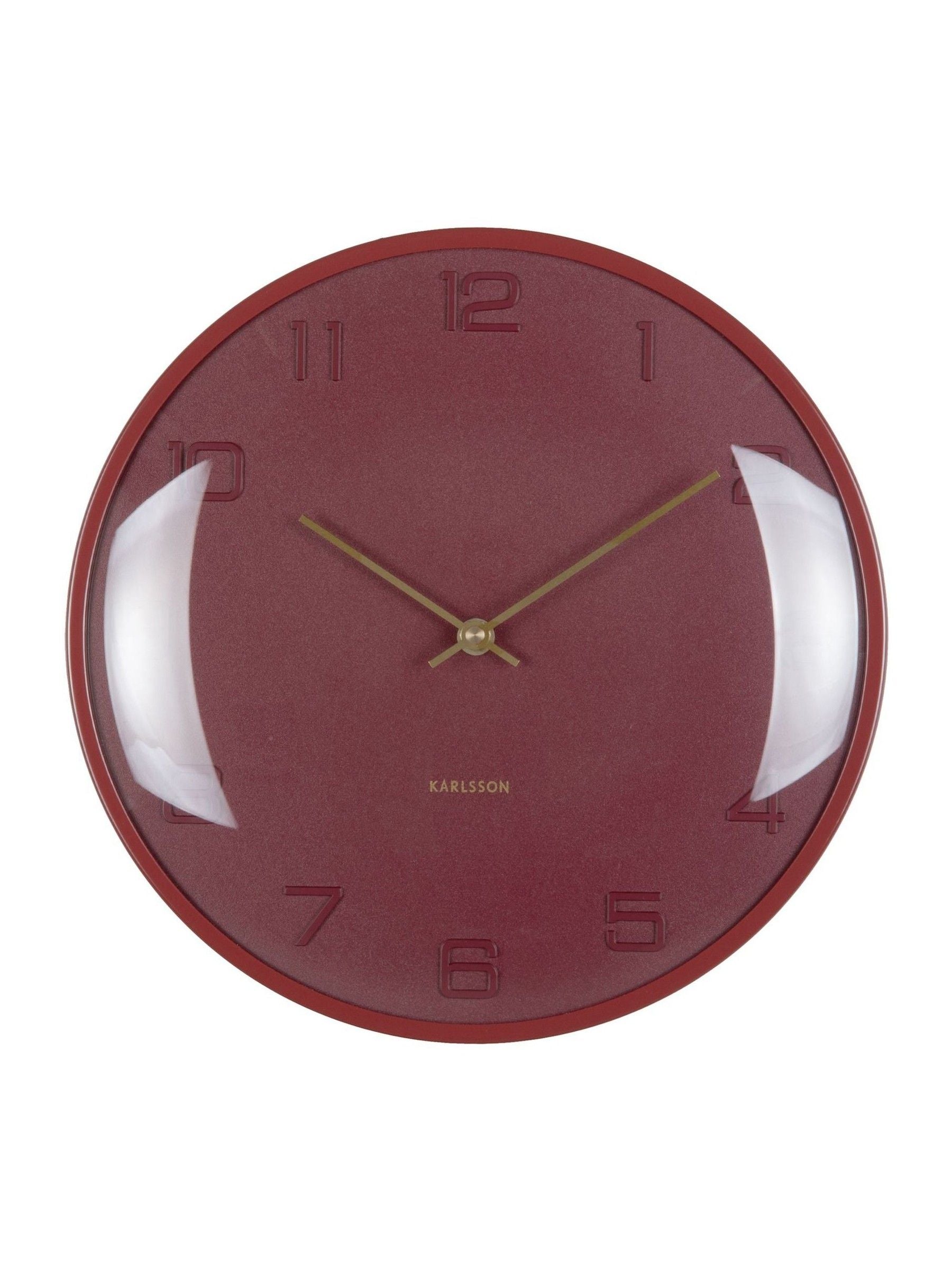 Karlsson Burgundy Red Fuerte Dome Wall Clock